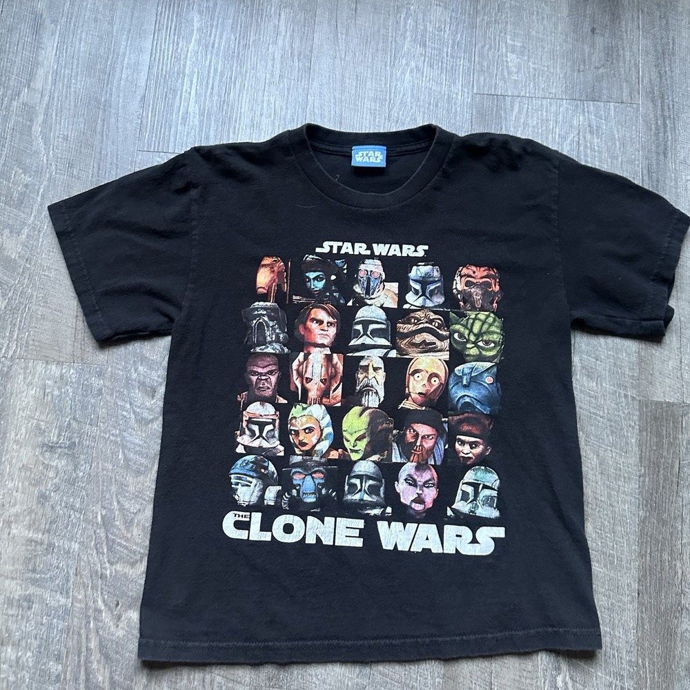 Star Wars The Clone Wars T-shirt Youth L? 10 / 12 Graphic Vintage Black